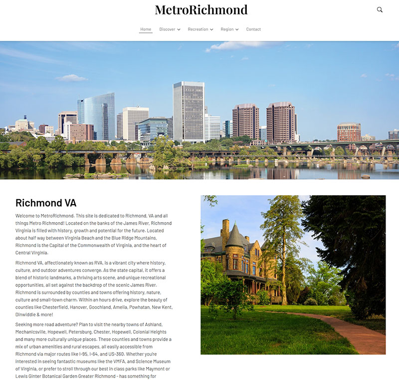screenshot image of metro richmond website